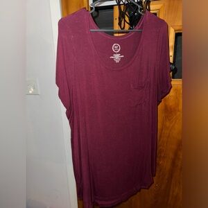 Plus size cap sleeve t-shirt